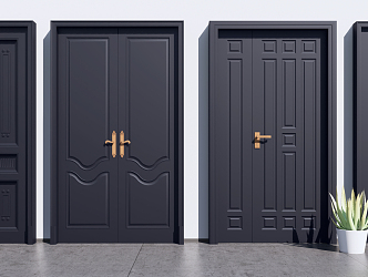 Modern double door combination 3d model