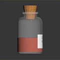 Clear Glass Bottle With Cork Stopper And Red Contents For Daily Use