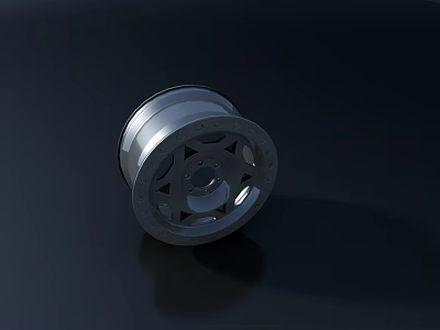 Car Wheel Rim With Silver Alloy Star Design And Modern Spokes 3d model
