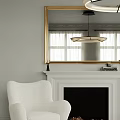 Bright Modern Living Room Interior With Light Sofa Coffee Table Area Rug And Fireplace