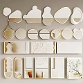 Various Shapes Modern Decorative Mirrors With Stylish Frames For Home Decor 3d model