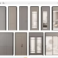 Modern Home Swing Doors With Various Styles And Interior Design Elements 3d model