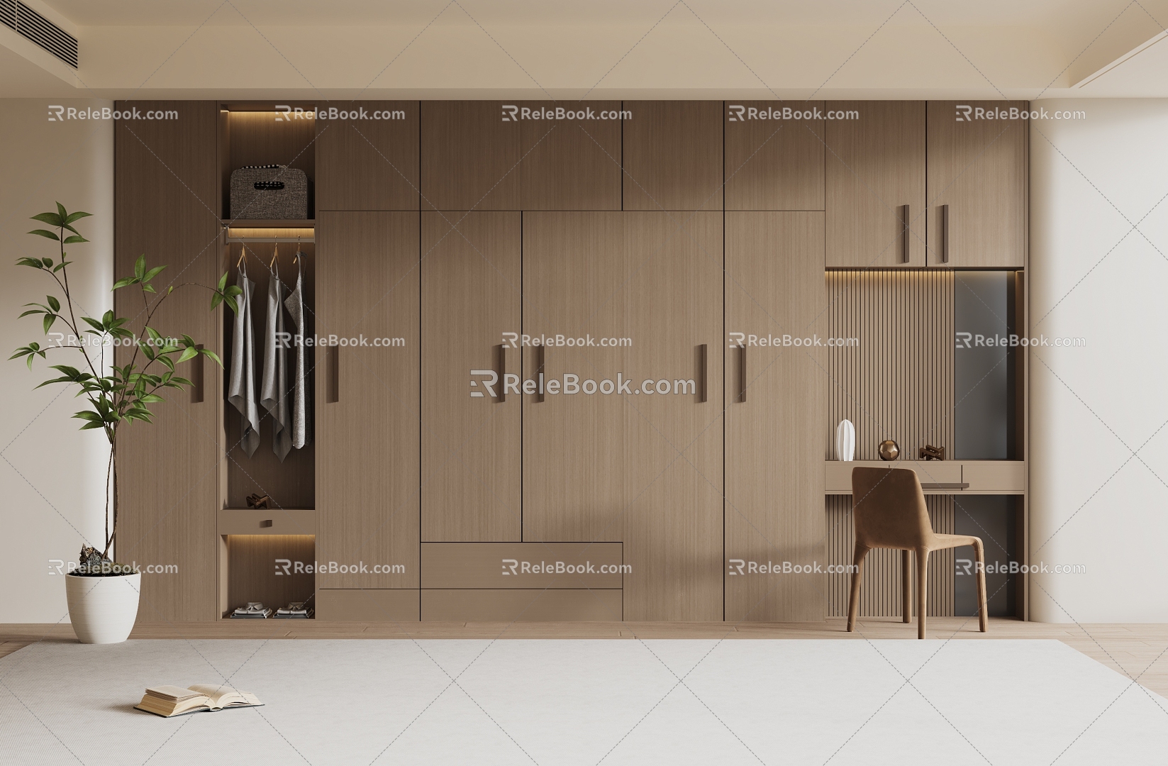 Modern Wardrobe Modern Light Luxury Wardrobe Modern Bedroom Wardrobe Cloakroom Wardrobe Finished Wardrobe 3d model