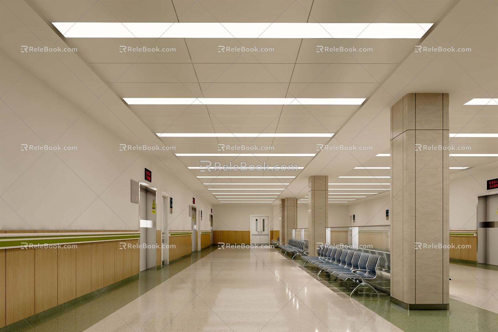 Modern Hospital Hall Hospital Waiting Hall 3d model