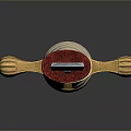 Classic Decorative Sword Featuring Golden Hilt White Striped Handle and Carved Patterns on Silver Blade