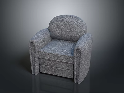 Modern Gray Upholstered Armchair With Soft Fabric Comfortable Seating And Simple Design 3d model
