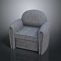 Modern Gray Upholstered Armchair With Soft Fabric Comfortable Seating And Simple Design