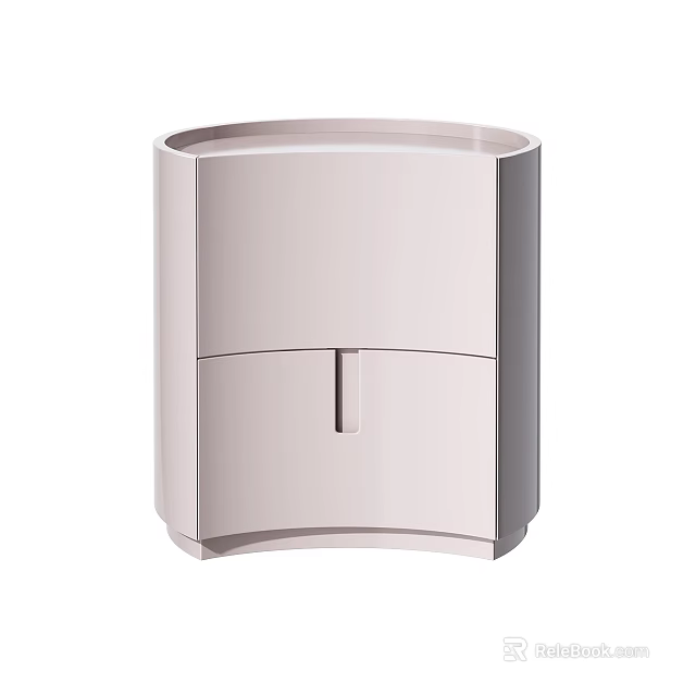 Modern Light Pink Storage Cabinet With Curved Design And Sleek Top Surface 3d model 