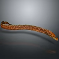 Slender Eel With Brown And Yellow Spots On Dark Background Showing Reflection 3d model