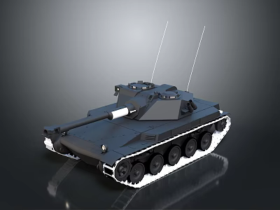 Modern Military Tank with Turret Cannon Antenna and Track System Design 3d model