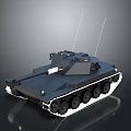 Modern Military Tank with Turret Cannon Antenna and Track System Design