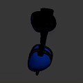 Three Stylish Electronic Headphones With Black And Blue Design On Reflective Surface