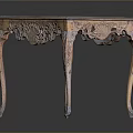 Vintage Classical Wooden Table With Intricate Carved Legs And Smooth Tabletop Design