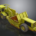 Yellow Industrial Construction Vehicle With Cab Dump Bed And Large Tires 3d model