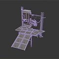 Heavy Duty Industrial Cutting Equipment With Metal Frame Platform And Mechanical Arm
