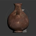 Two Traditional Ceramic Vases With Handles In Silver And Brown For Home Decor