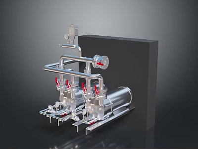 Industrial Mechanical Equipment With Metal Pipes Valves And Control Components 3d model
