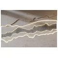 Modern Background Wall Design With Wavy Embedded Lighting And Sandstone Texture 3d model