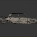 Abandoned Car Body With Rusty Exterior Worn Out Paint And Damaged Windows