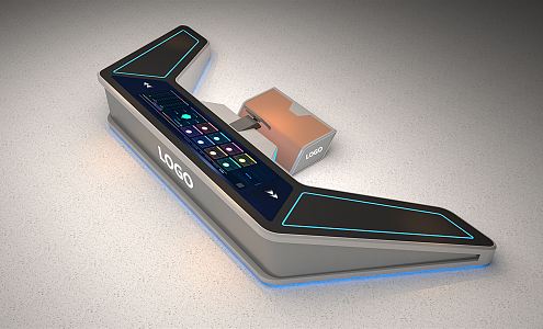 Modern Cockpit Control Console Interactive Device Command Console Technology Future 3d model