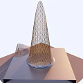 Modern Geometric Conical Mesh Structure With Square Base And Smaller Design Elements