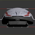 Futuristic Red And White Streamlined Aerospace Spaceship Model With Reflection