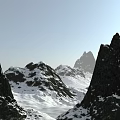 Snow mountain fog effect 3d model