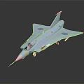 Detailed Light Blue Jet Airplane Model Featuring Delta Wing And Yellow Emblems 3d model