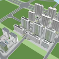 Modern Urban Development With High Rise Buildings Green Spaces And Road Network