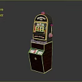 Classic Slot Machine With Coin Slot Lever Game Screen And Control Buttons