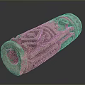 Traditional Cylindrical Stone Sculpture With Intricate Carved Patterns And Hollow Center
