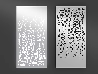 Elegant Modern Iron Art Decorative Panels With Gradient Dot Patterns 3d model
