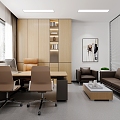 Office with material lights 3d model