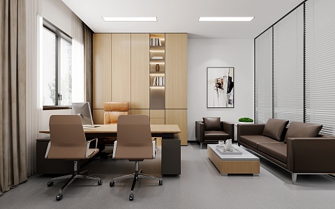 Office with material lights 3d model