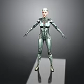 Futuristic Female Robot With Metallic Body Structure And Mechanical Joints