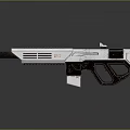 Futuristic Sci Fi Weapon Design With White Black Grip And Barrel