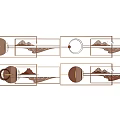 Stylish Transparent Frame Wall Decor With Various Shapes Natural Textures And Brown Beige Tones