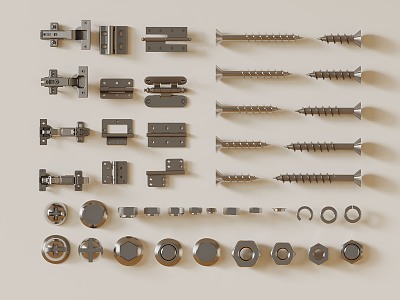 05 screws modern hardware screws 3d model