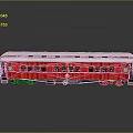 Red Train Carriage Model With White Roof And Multiple Windows On Smooth Surface