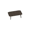 Dark Wooden Coffee Table With Rectangular Top And Slim Legs Simple Design