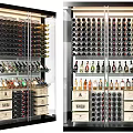 Modern Wine Cabinet With Glass Door And Multi Layer Storage For Wine Bottles