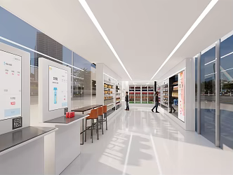 Modern Supermarket Unmanned Supermarket 3d model