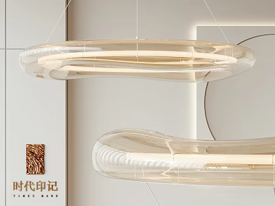 Modern Transparent Glass Chandelier With Ring Shape Design For Interior Space 3d model