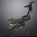 Futuristic Aerospace Spaceship Design With Detailed Engines And Weapon Systems