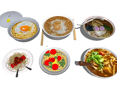 Modern Food Noodles 3d model Modern Food Noodles 3d model