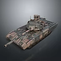Modern Military Tank With Camouflage Pattern Main Gun And Armored Turret