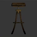Elegant Modern Bar Stool With Leather Seat Wooden Legs And Metal Base