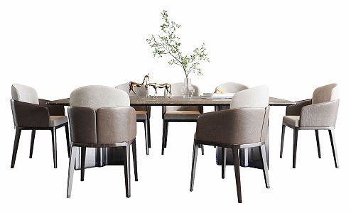 Modern Dining Table and Chair Combination Dining Table and Chair 3d model