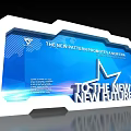 Blue Background Wall With New Pattern And Star Element For New Future Era 3d model