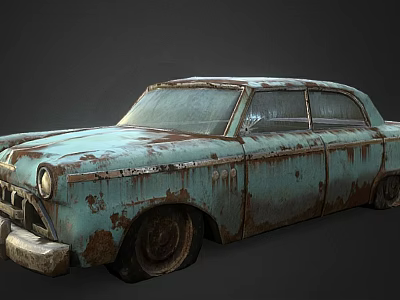 Industrial LOFT car dilapidated abandoned car 3d model
